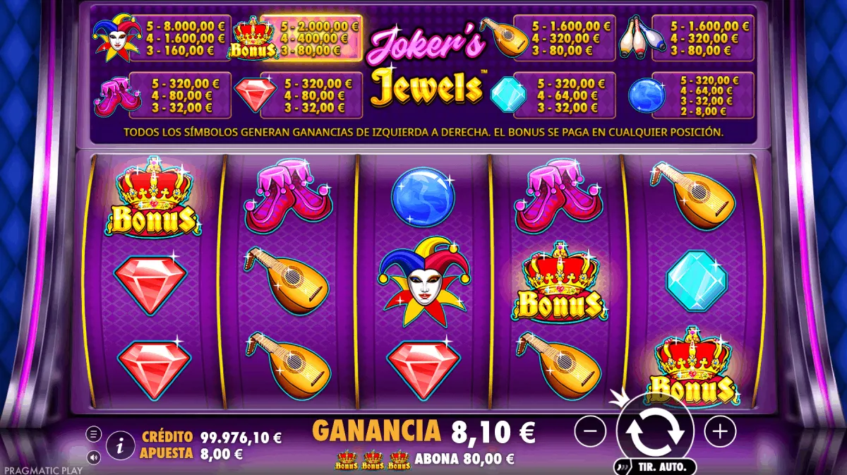 Joker jewels slot symbols